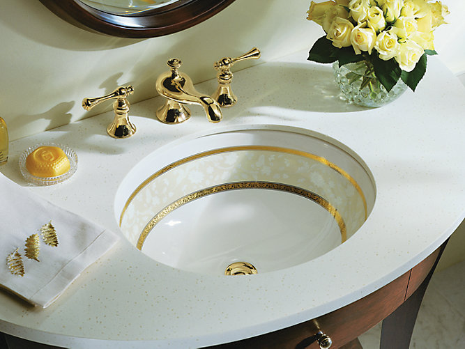 Flight Of Fancy Gold Design On Caxton, Kohler Undermount Bathroom Sinks Canada
